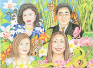 Family Power Portrait with Astrological Animals